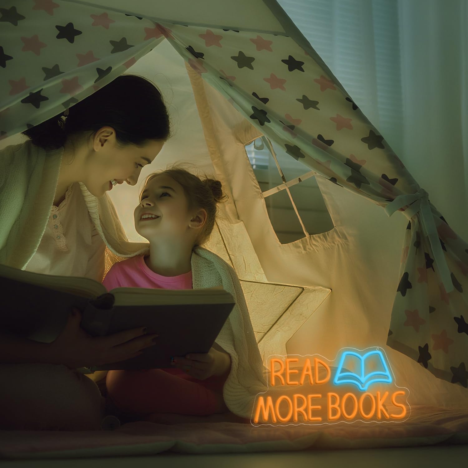 Read More Books Neon Sign, Dimmable LED Wall Decor, USB Powered Acrylic Bookish Light for Bedroom, Library, Reading Nook, Classroom & Book Lover Gift Decoration 16.54 x 7.87 inch