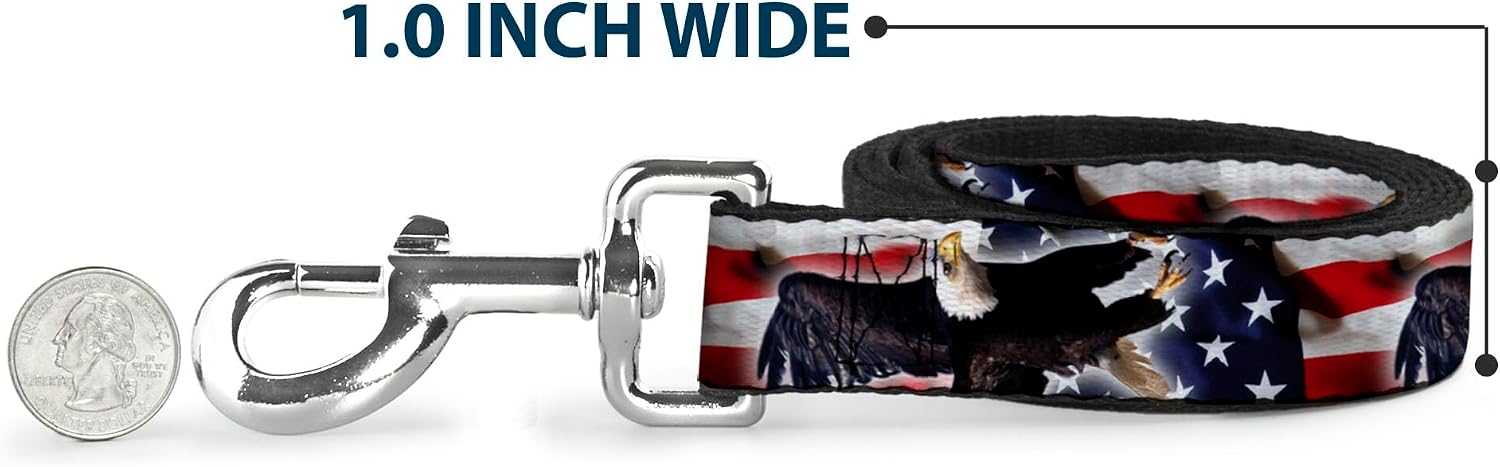 Dog Leash Flying Eagle American Flag 6 Feet Long 1.5 Inch Wide