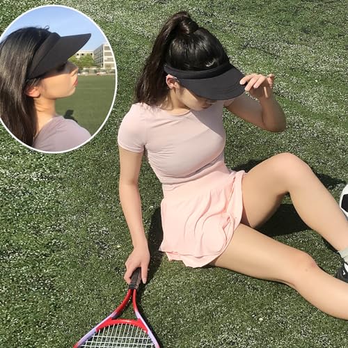 Image of 2 Pack Visor Women Men Sun Hat Clip On Visors Adjustable Sport Wide Brim Cap