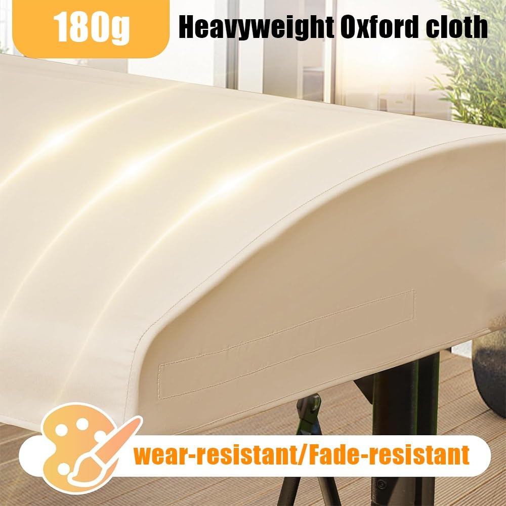 Recambio Toldo Balancin Jardin 2 3 Plazas Recambio Lona Toldo Exterior 195X125CM Techo De Repuesto Para Columpio De Patio, Fundas Para Columpio De Repuesto(Gray,213x122x23cm/83x48x9in)