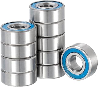 Kozelo 10pcs Deep Groove Ball Bearings - [4mm x 10mm x 4mm] Chrome Steel Balls for Motors Machine Tool Gearboxes Bearing Use, Double Sealed ABEC1