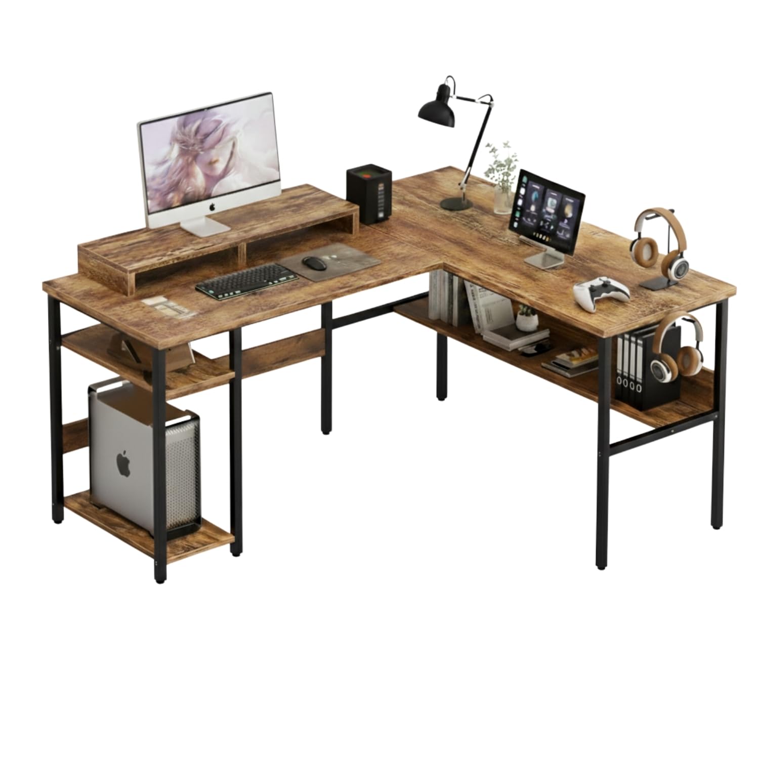 TEKAVO Daino L Shaped Desk, Computer Table for Home, Gaming, Work