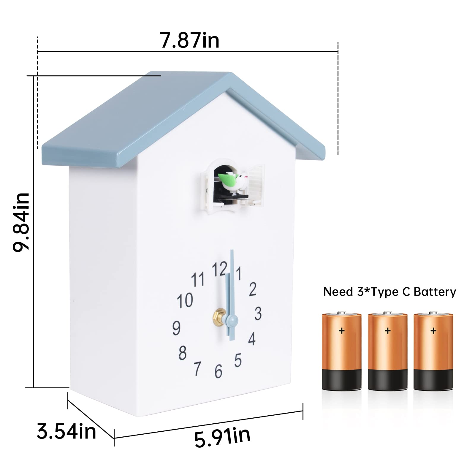 KEYPOWER Cuckoo Clock Cuckoo Wall Clock,Cuckoo Bird Voices Call, Design Clock Pendulum, with
