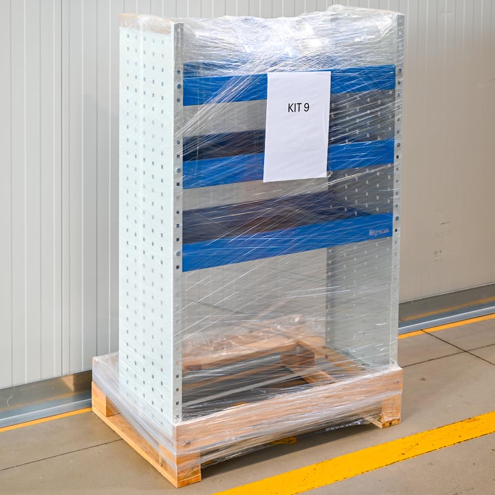 Syncro System Kit scaffalatura furgone Berlingo Partner Kangoo Ducato Boxer Jumper Transit Sprinter – 3 ripiani divisori alluminio antina vano passa-ruota 76x108x31 cm