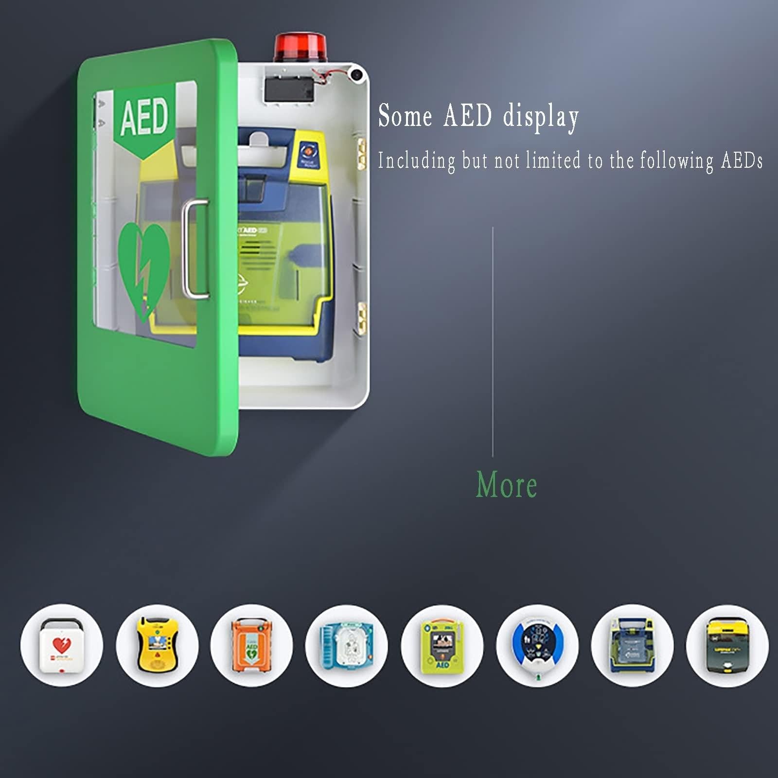 AED-Defibrillatorschrank, Wandmontage-Aufbewahrungsbox mit Alarmsystem und Doppelschaltersteuerung, verstellbare Trennwand, für den Notfall zu Hause, im Büro und im Pflegeheim