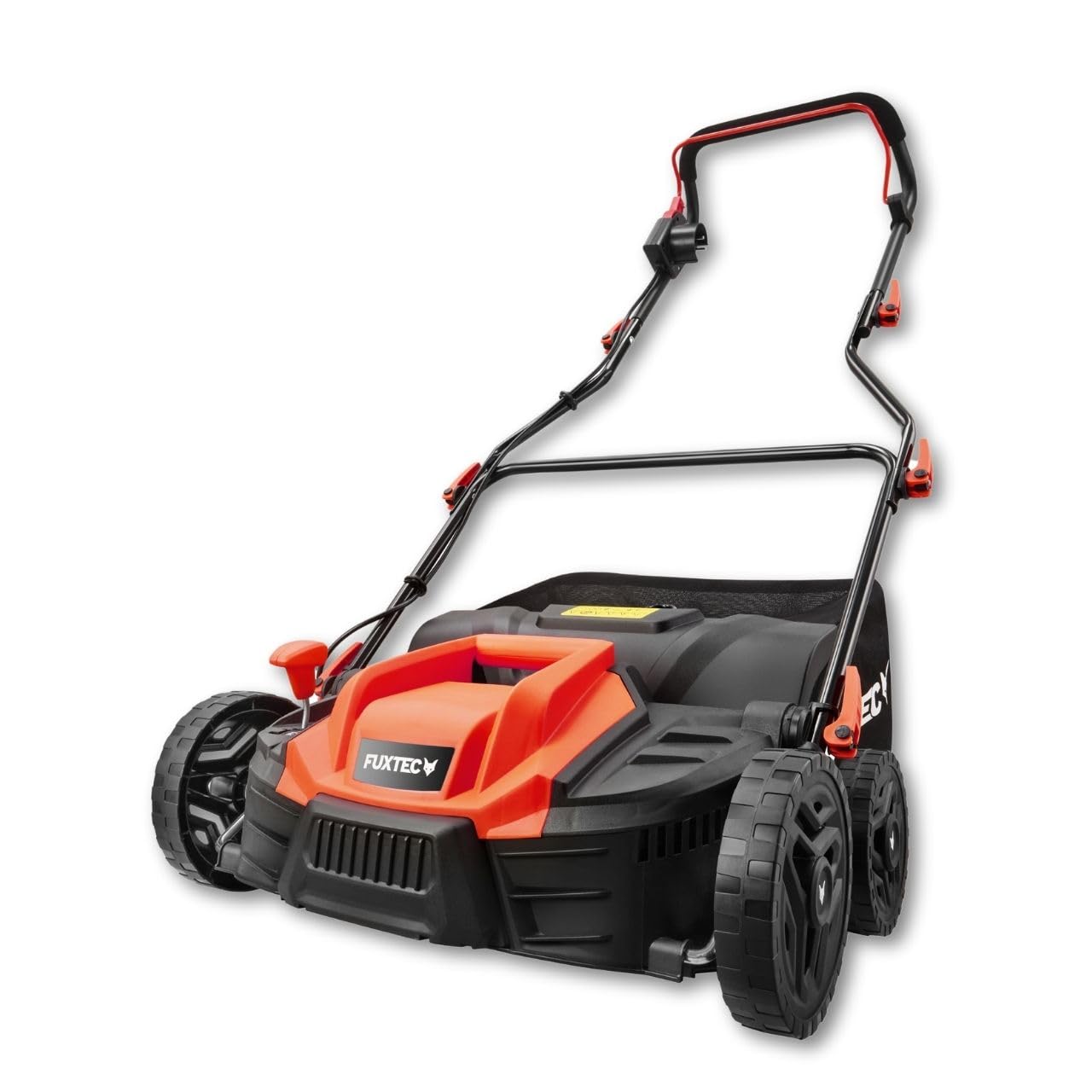 Fuxtec FX-EV360 Arieggiatore scarificatore Elettrico - 1500W, Larghezza 36 cm, 5 Livelli di Regolazione profondità, Cesto Raccoglierba 45L