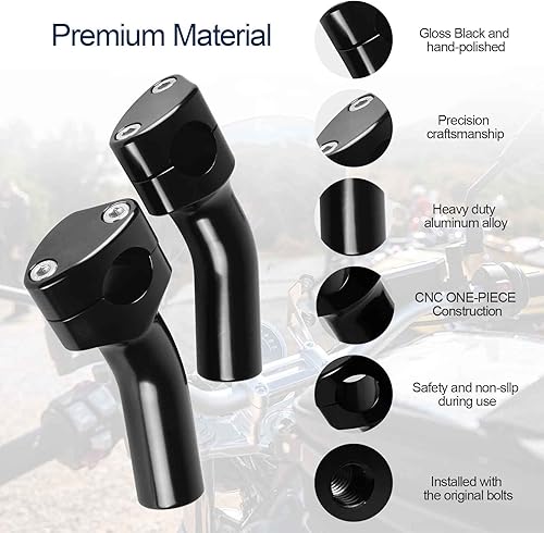 Miniatura 3 de Elevador de manillar de motocicleta para Harley, Hutexico de una pieza de 4 pulgadas, elevadores universales para manillar de 1 pulgada Dyna