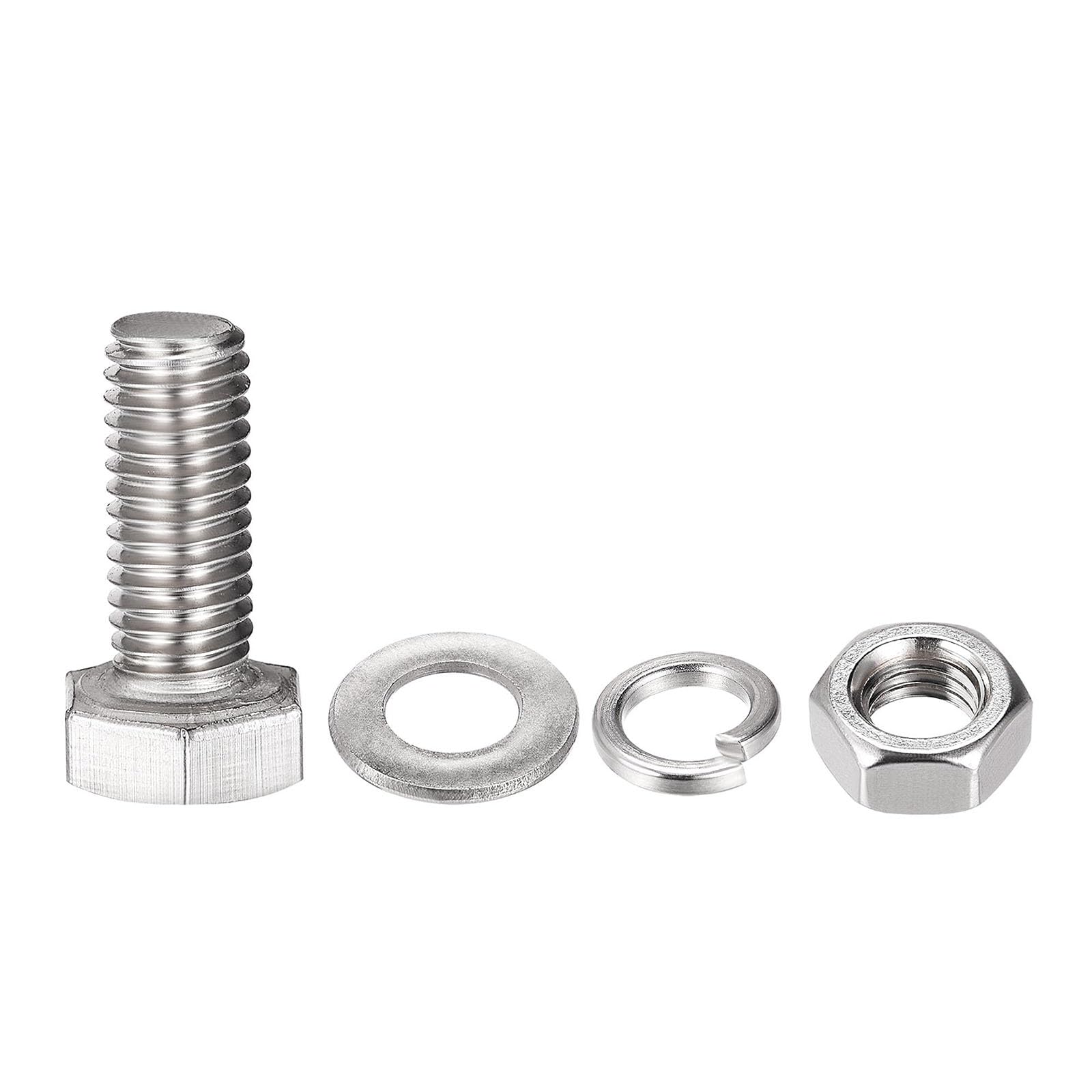 TOP-VIGOR 4Pcs M8 x 20mm Hex Head Screws Bolts, Nuts, Flat & Lock Washers Kits - Image 3