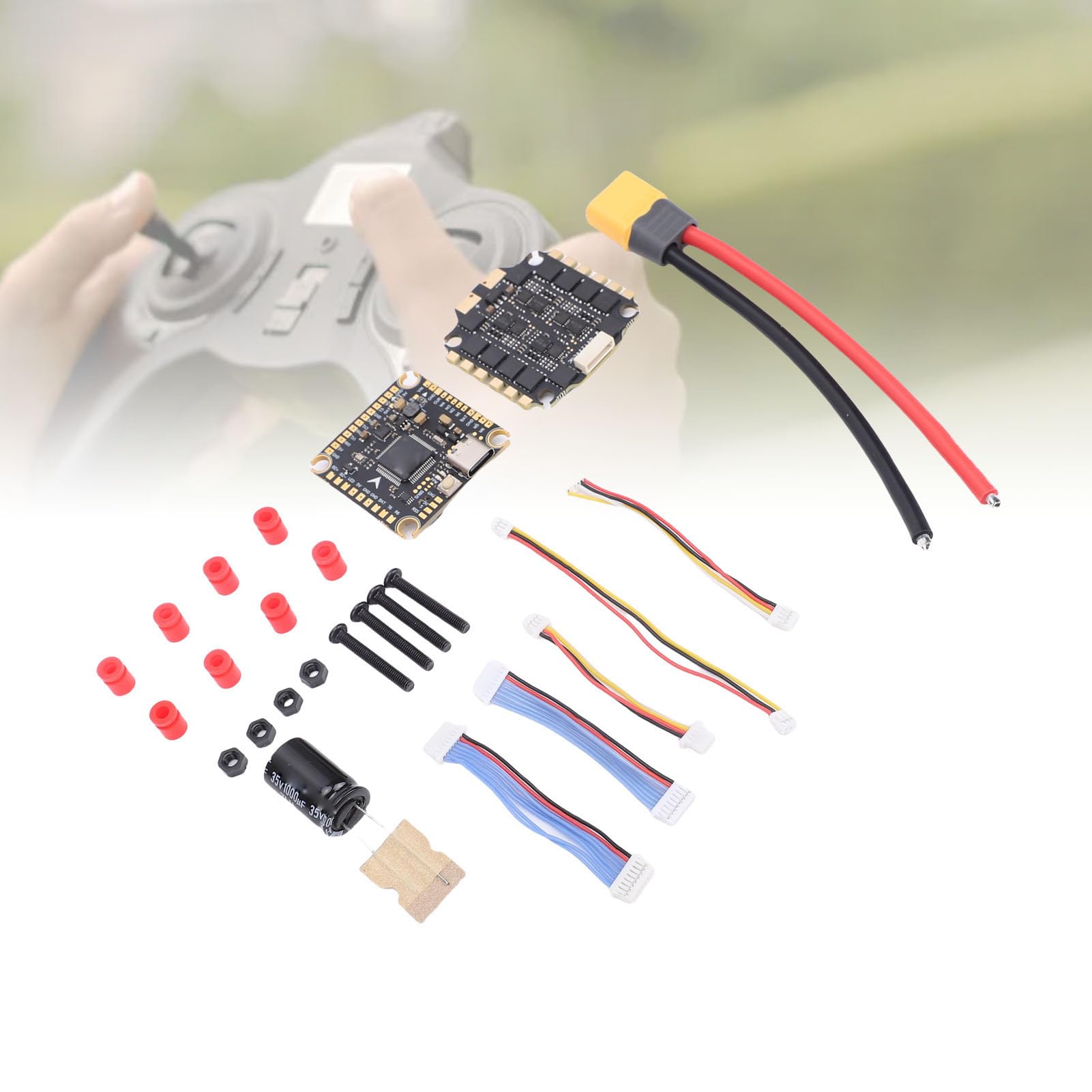 Bewinner SpeedyBee F405 Flight Controller mit 60A ESC-Stapel, Schnelle Drahtlose Firmware-Updates, CNC-Kühlkörper, Kunststoffrahmen für RC-Drohnen