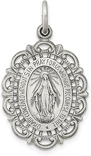 Colar com pingente de medalha milagrosa de prata esterlina 925, joias finas religiosas para mulheres, presentes para ela, Prata esterlina