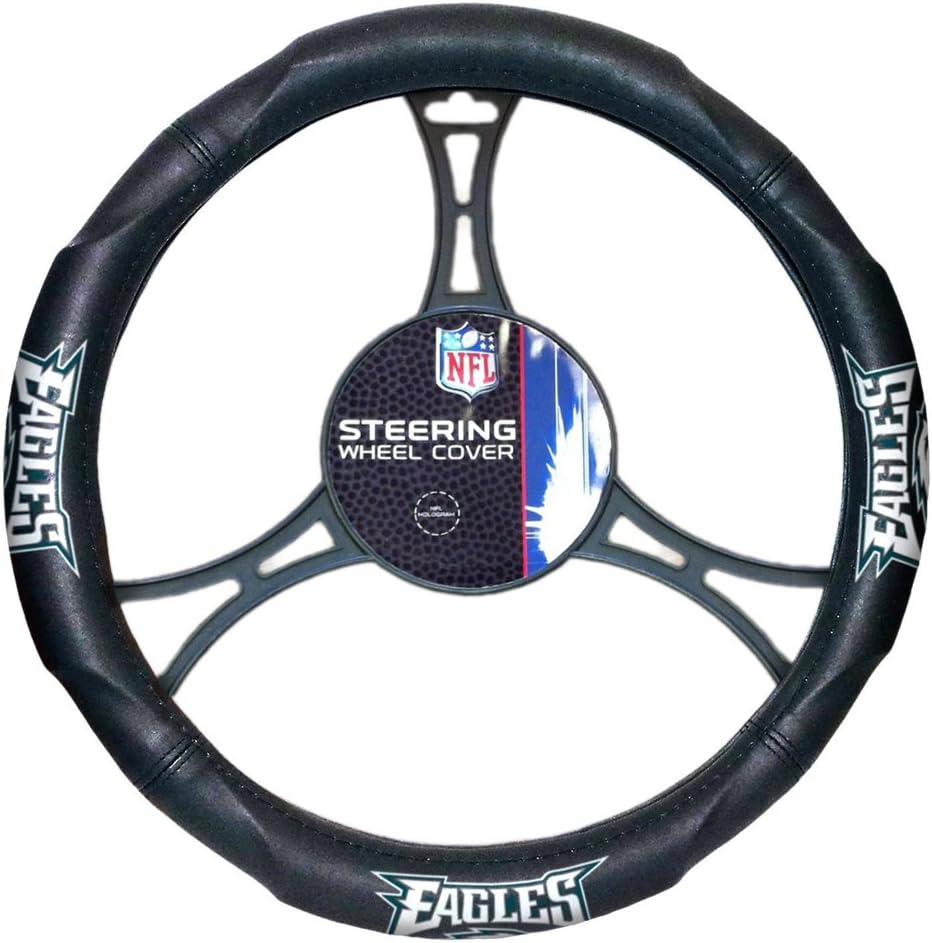 Philadelphia Eagles NFL Team Logo Auto Car Truck SUV Vehicle Universal-fit Comfortable Grip Vinyl Steering Wheel Cover