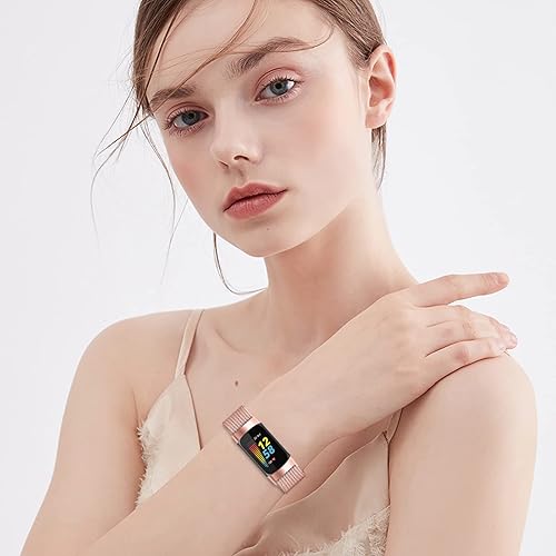 Miniatura 10 de Bandas magnéticas de malla solo compatibles con Fitbit Charge 5, pulseras de metal ajustables de acero inoxidable correas de repuesto para Charge 5