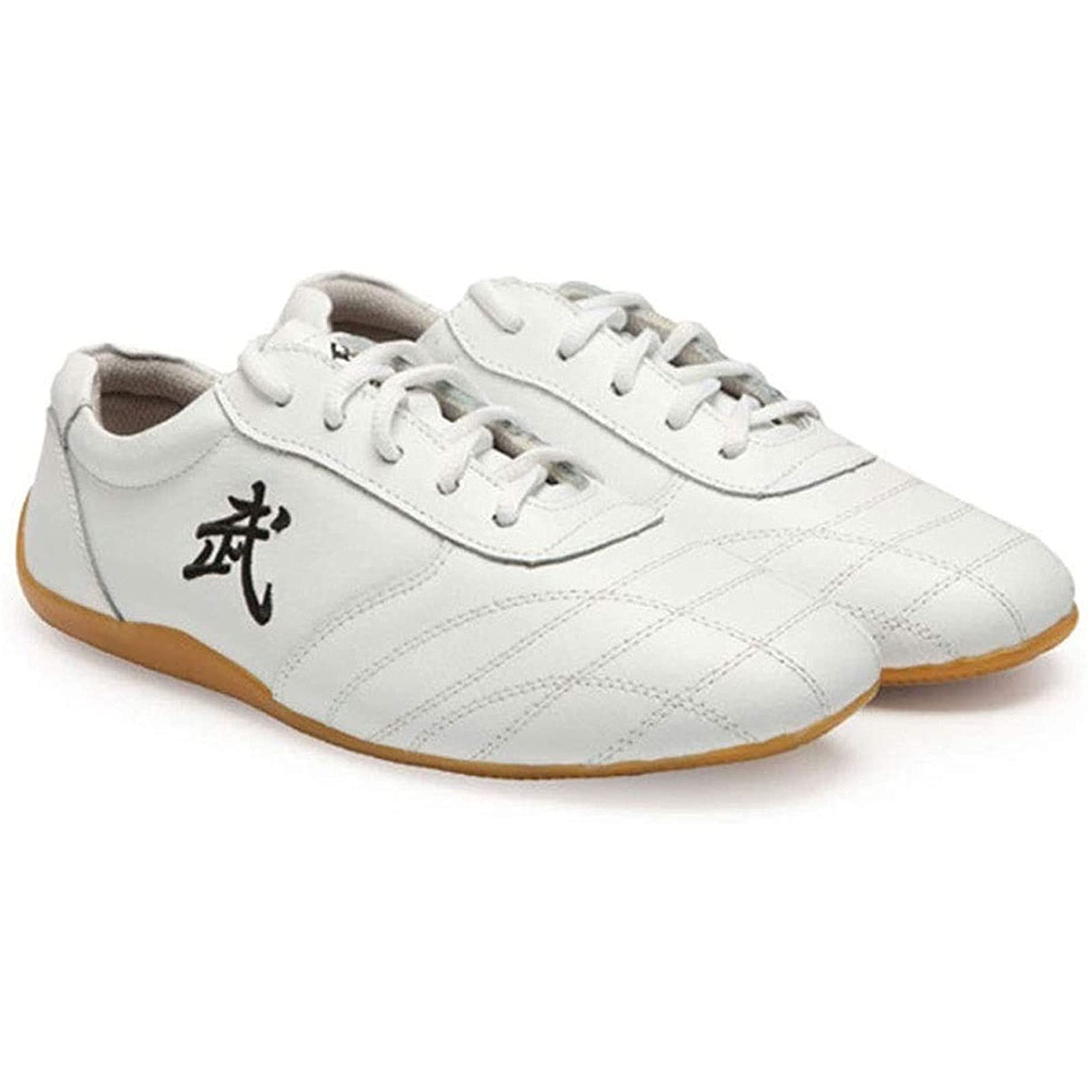 fayengan Taekwondo Shoes,Martial Arts Sneaker Sport Boxing Karate Kung Fu Taichi ShoesLightweight Shoes For Kids Women Men Adult (Color : White, Size : 4UK)