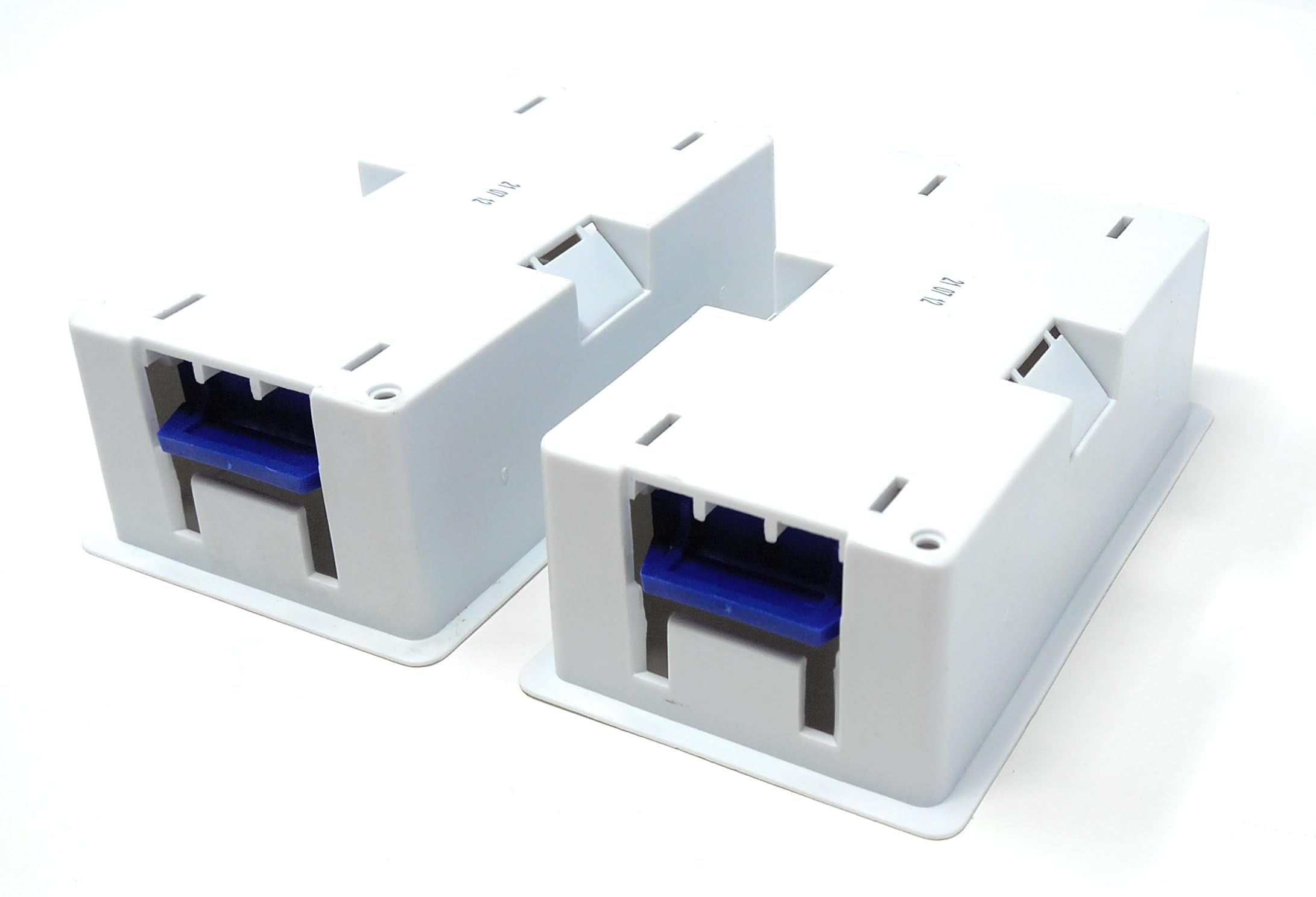 2Pcs. Double 2 Gang Dry Lining Back Plasterboard Box 47mm, Pattress Box with Adjustable Lugs, for Faceplate - Image 4