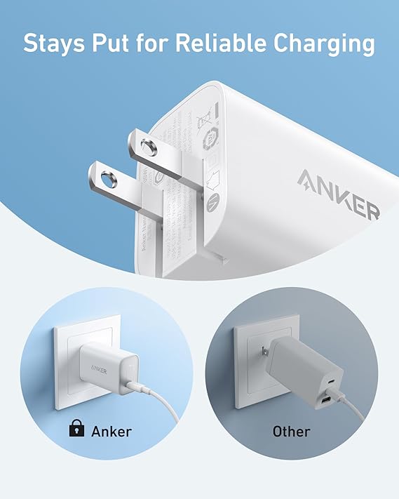 Anker Laptop Charger, 100W Foldable Type C Charger Fast Charging for MacBook, iPhone 17 Series, and All USB C Devices(6FT USB-C Cable Included, Compatible with MagSafe)