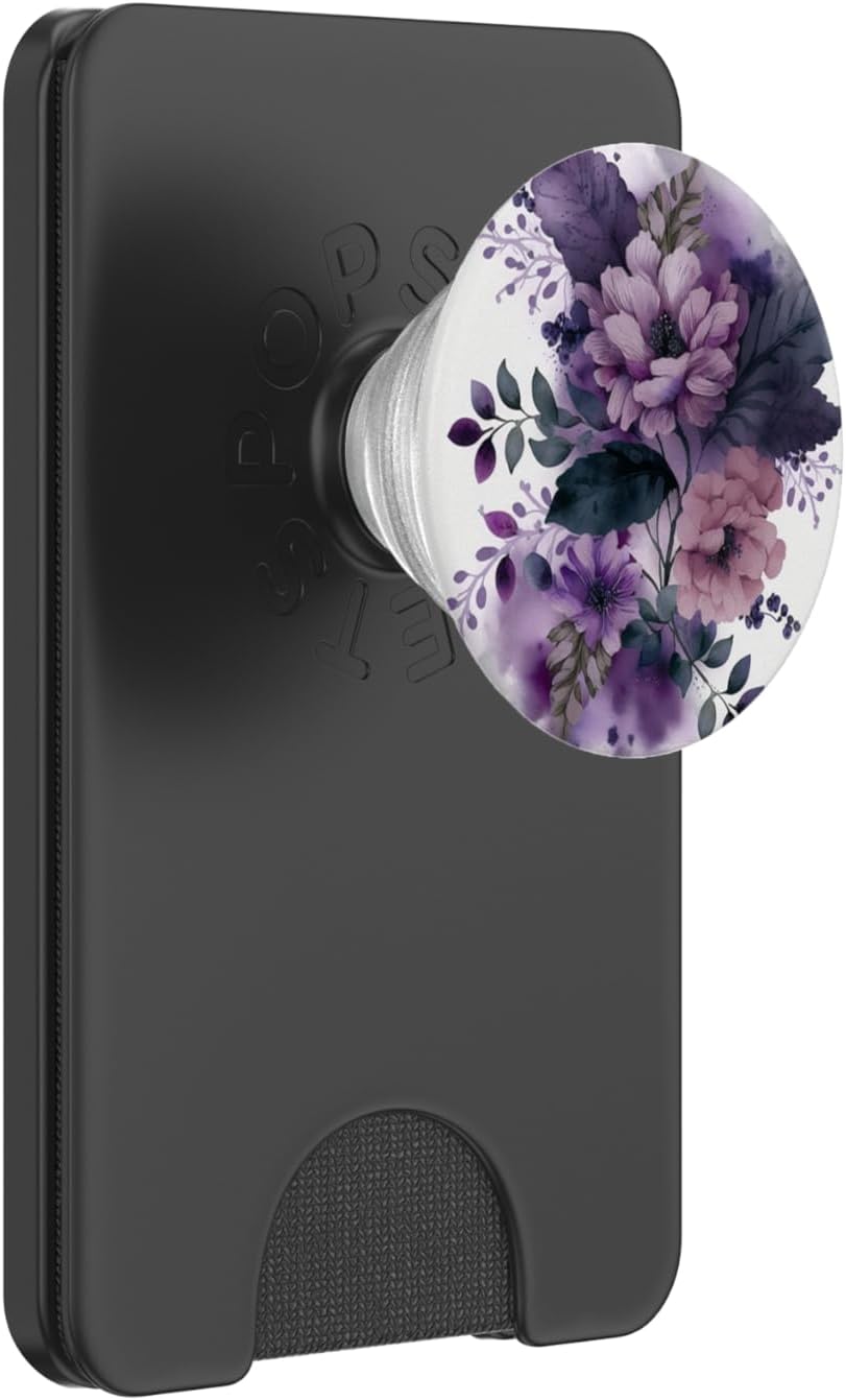 Purple Lavender Blossom Leaves Flowers Floral Girly PopSockets PopWallet for MagSafe