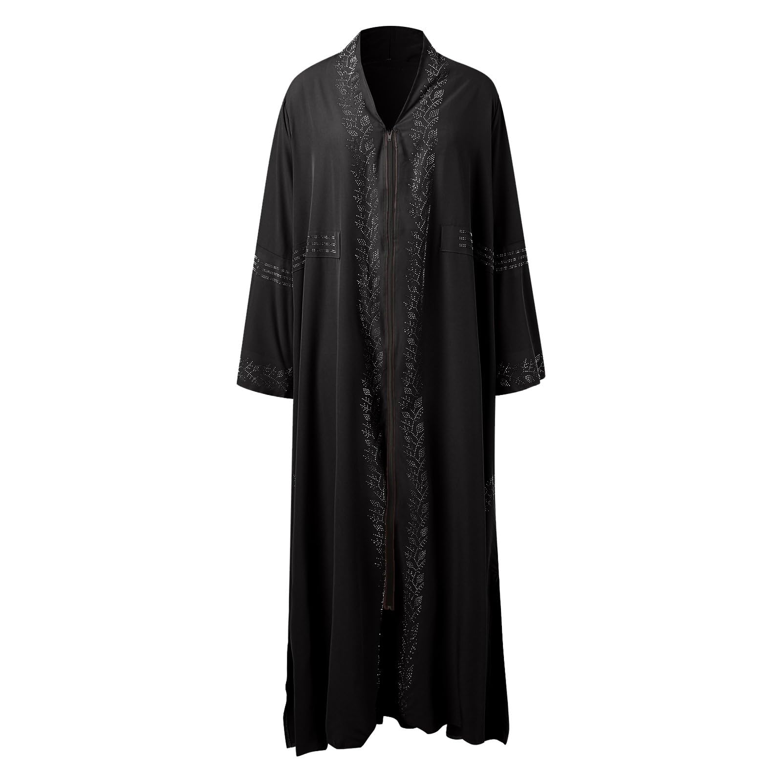 Muslimische Gebetskleidung mit langen Ärmeln für Damen (Black, XL)