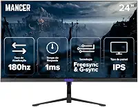 Monitor Gamer Mancer Valak Z3S | 23.8 Pol | IPS | 2K | 1ms | 180Hz | FreeSync e G-Sync | HDMI/DP | MCR-VKZ3S-BL01