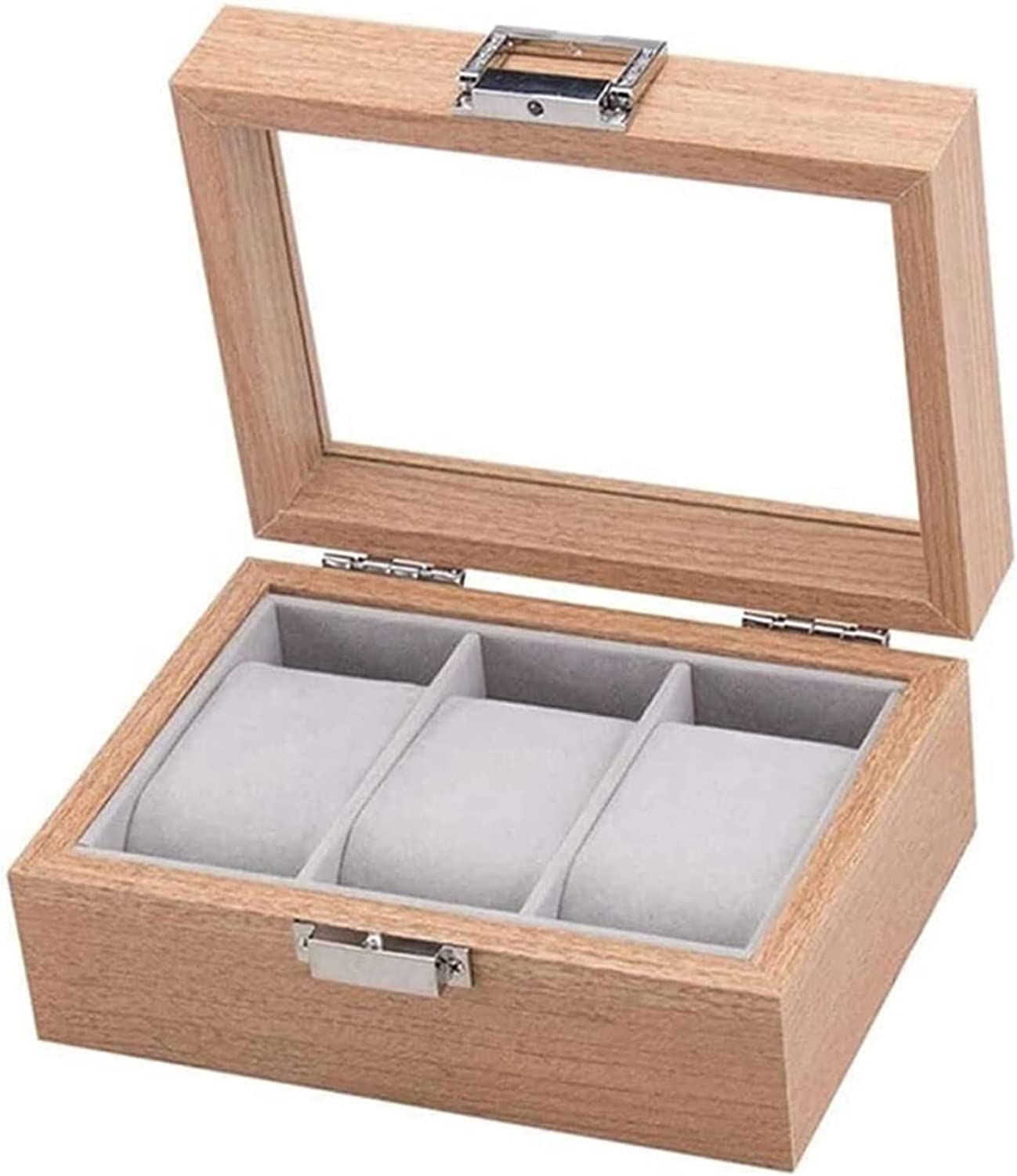 TIANQIHAO 3 Slot Wooden Watch Display Cabinet Box And Lock Storage Rack Storage Box For Men And Women