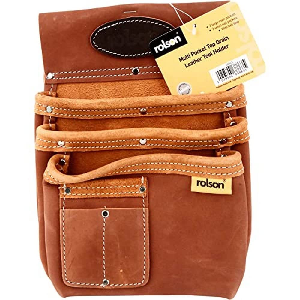 Rolson Multi-Coloured 68863 Multi-Pocket Leather Tool Holder