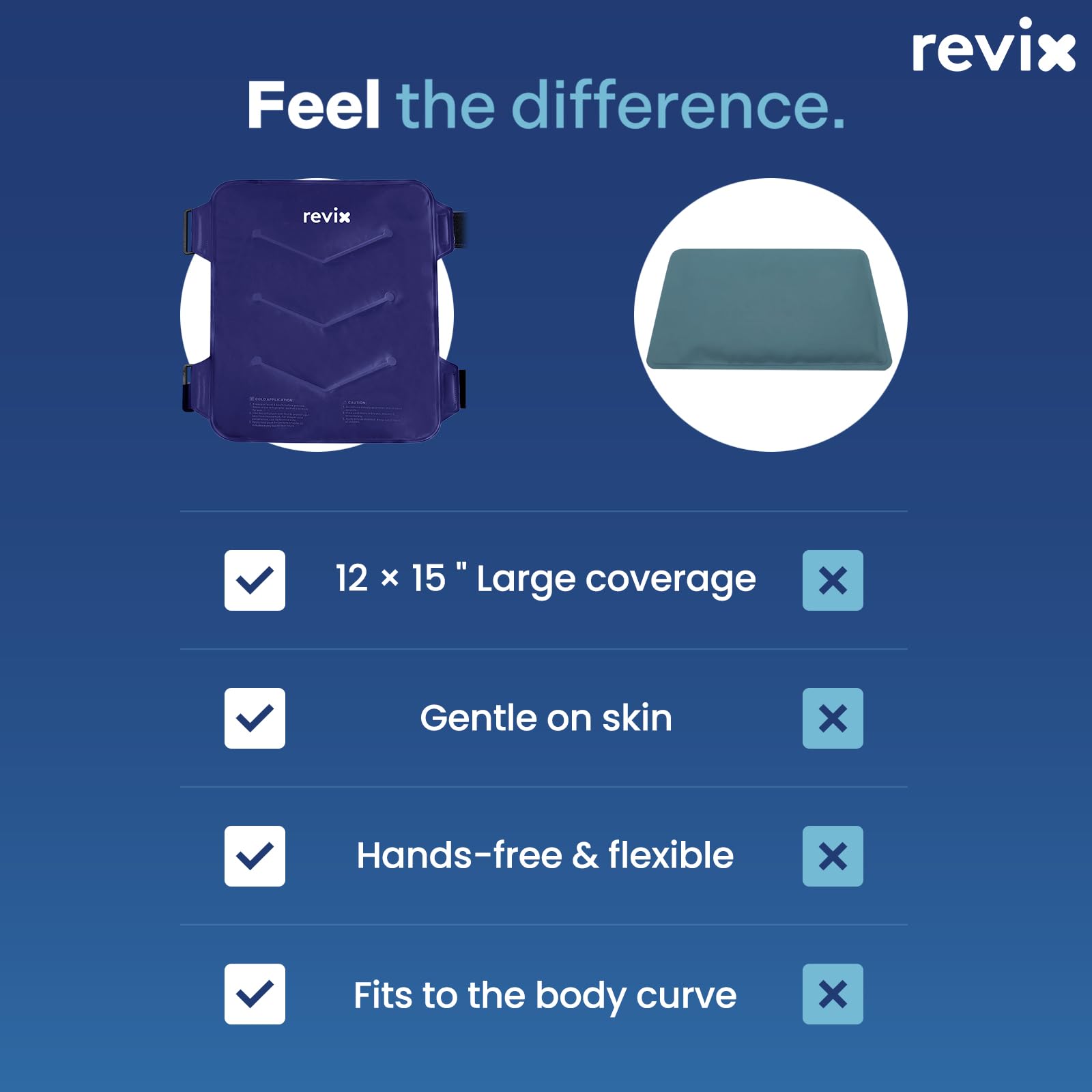 REVIX Hip Ice Pack Wrap do zapalenia bólu bursitis Wielokrotnego użytku Cold Pack do wymiany biodra, miękki pluszowy zimny kompres do urazów ramion tyłu biodra uda i kolana
