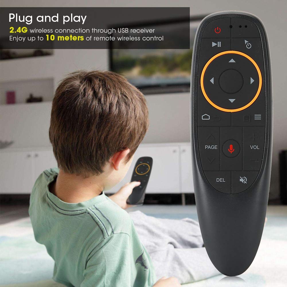 G10 czarny pilot głosowy 2,4 G Air Mouse bezprzewodowa klawiatura z żyroskopem do Smart TV Android Box PC projektor kina domowego ABS silikon 61 g