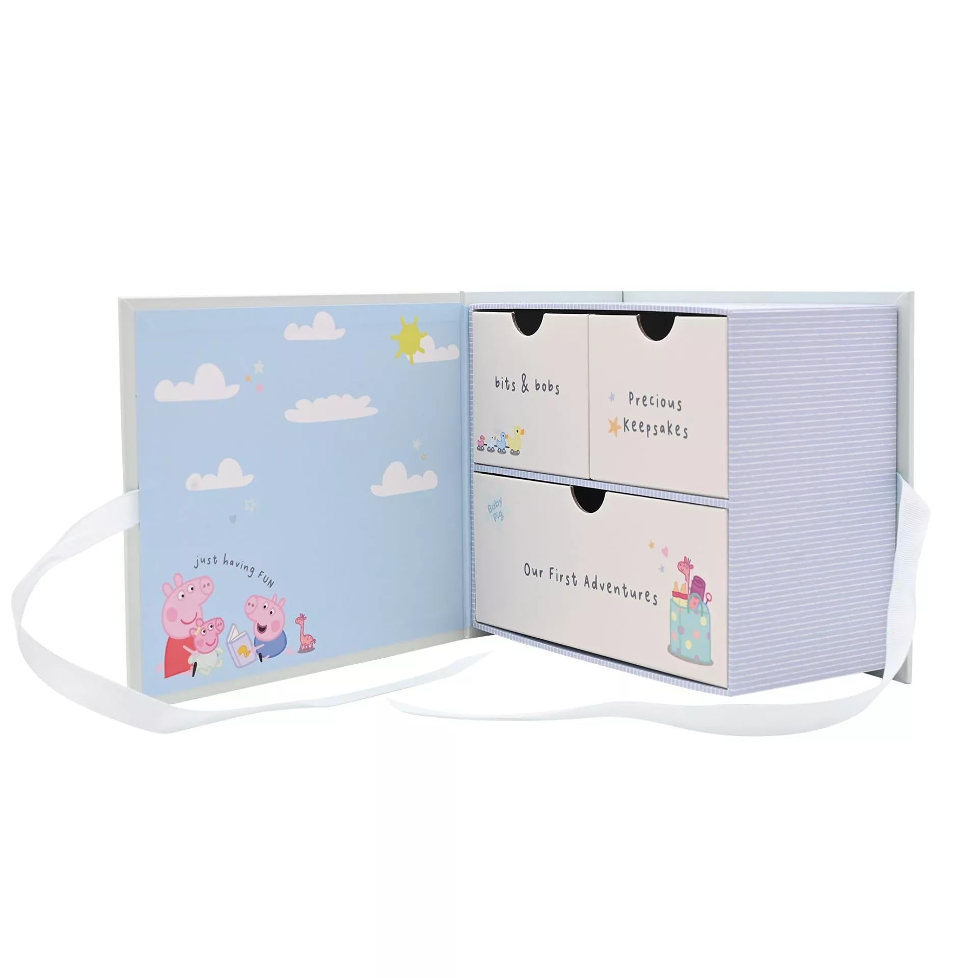 Peppa Pig Boîte à souvenirs bébé avec tiroirs de rangement pour ses premiers trésors