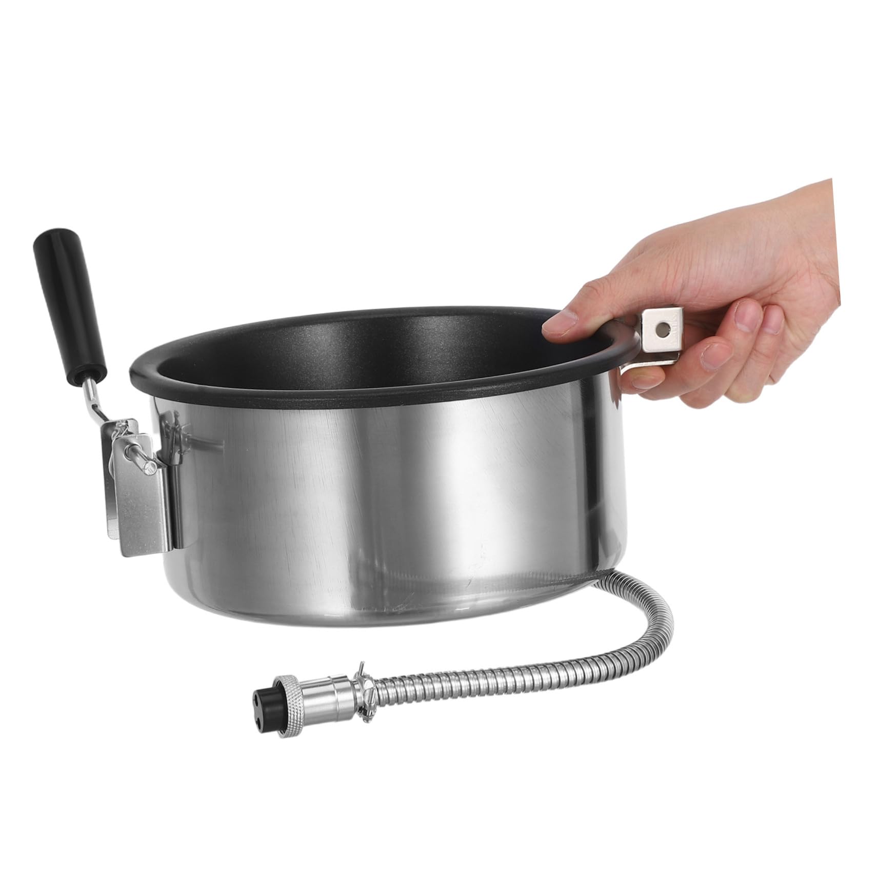 STOBAZA Olla para Hacer Palomitas de Maíz de Acero Inoxidable de 8 Oz Recubrimiento Antiadherente y Calentamiento Uniforme para Noches de Cine en Familia y Festivales