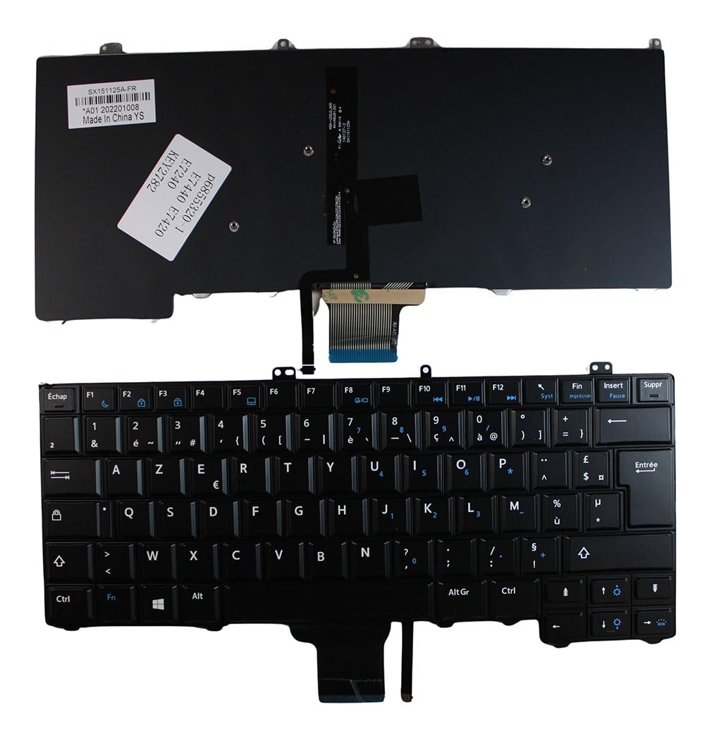 Clavier portable Dell Latitude E7240 AZERTY Noir Power4Laptops