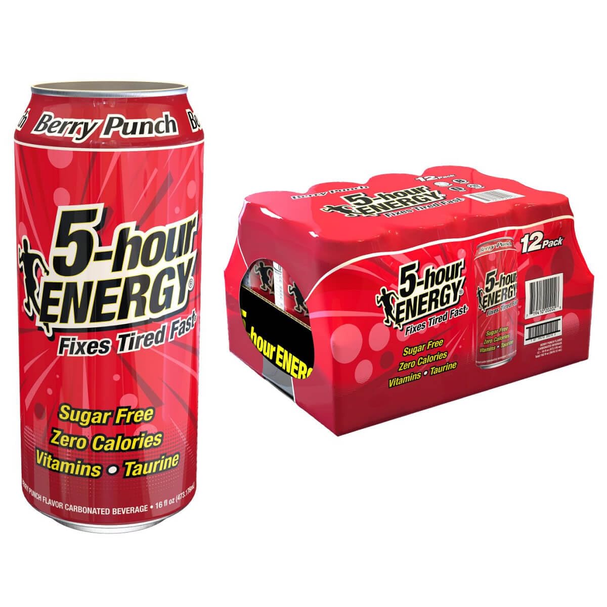 5-hour ENERGY Extra Strength Energy Drink | Grape Flavor 16 oz. Cans 12 Count Sugar-Free & Zero Calories Vitamins Amino Acids Contains Carbonation 230mg of Caffeine 192 ounces (16 Fl Oz (Pack of 12), Grape)