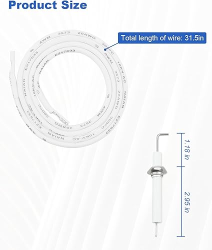Miniatura 6 de Kit de electrodo de cerámica para encendedor, apto para Vermont Castings, parrilla de patio trasero, Dyna-Glo, Perfect Flame, Jenn Air, Grill Chef,