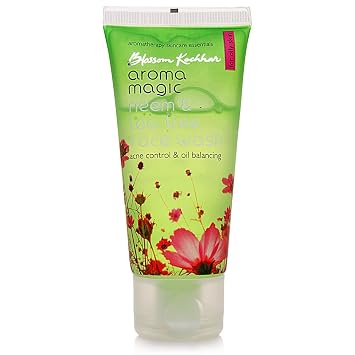 Aroma Magic Neem & Tea Tree Face Wash with Niacinamide | Deep Cleansing & Pore Tightening | Acne & Pimple Control | Facial Cleanser for Supple & Smooth Skin | 1.69 Fl Oz/50ml
