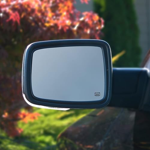 Miniatura 8 de BDFHYK Vidrio de espejo compatible con Dodge Ram 1500 2500 2009-2018, espejo exterior de vista lateral con placa de respaldo, reemplaza 68050299AA