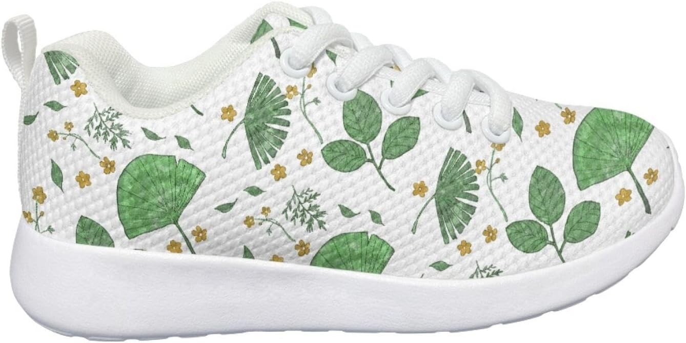 Breathable Shoes for Kids Girls Funny Leaf Stitch Sneakers Comfy Activities Lace-Up Lightweight Tennis Athletic Sneakers Kids Running Shoes Girls Fitness Daily Footwear 2025 - Image 3