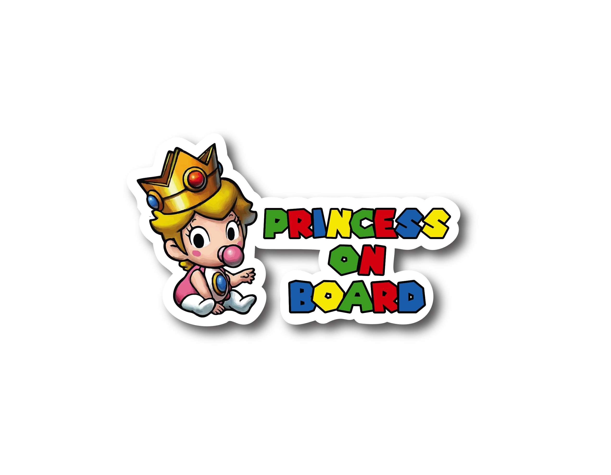 CMR Design Co Super Mario Baby on Board Sticker - Red, Vinyl, Playful, Sticker, 4 Count, 44 Cm - Image 2
