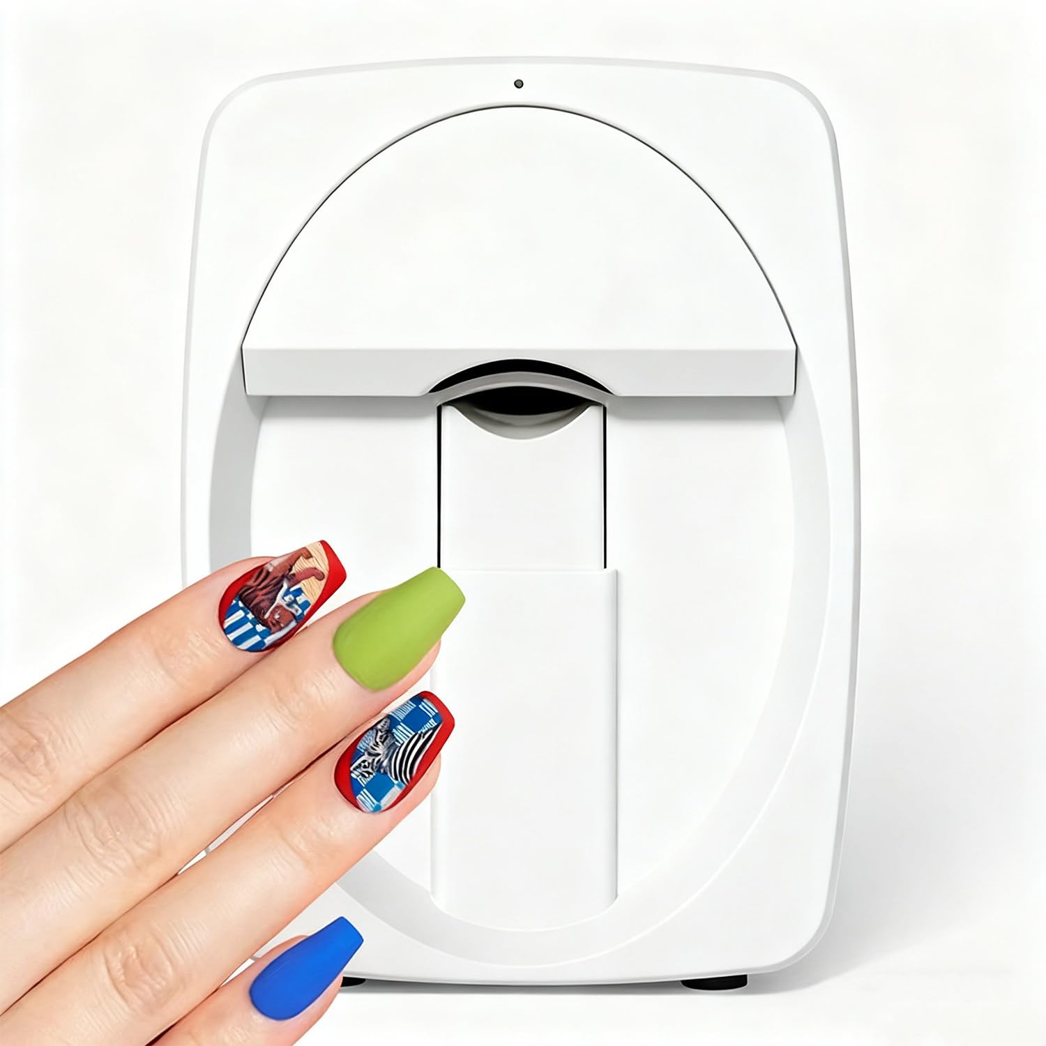 Stampante per Unghie, Stampante per Nail Art 2400 Dpi, Stampa Rapida in 20 Secondi, Design del Motivo Personalizzabile, Stampa E Asciugatura 2 in 1, per Casa White