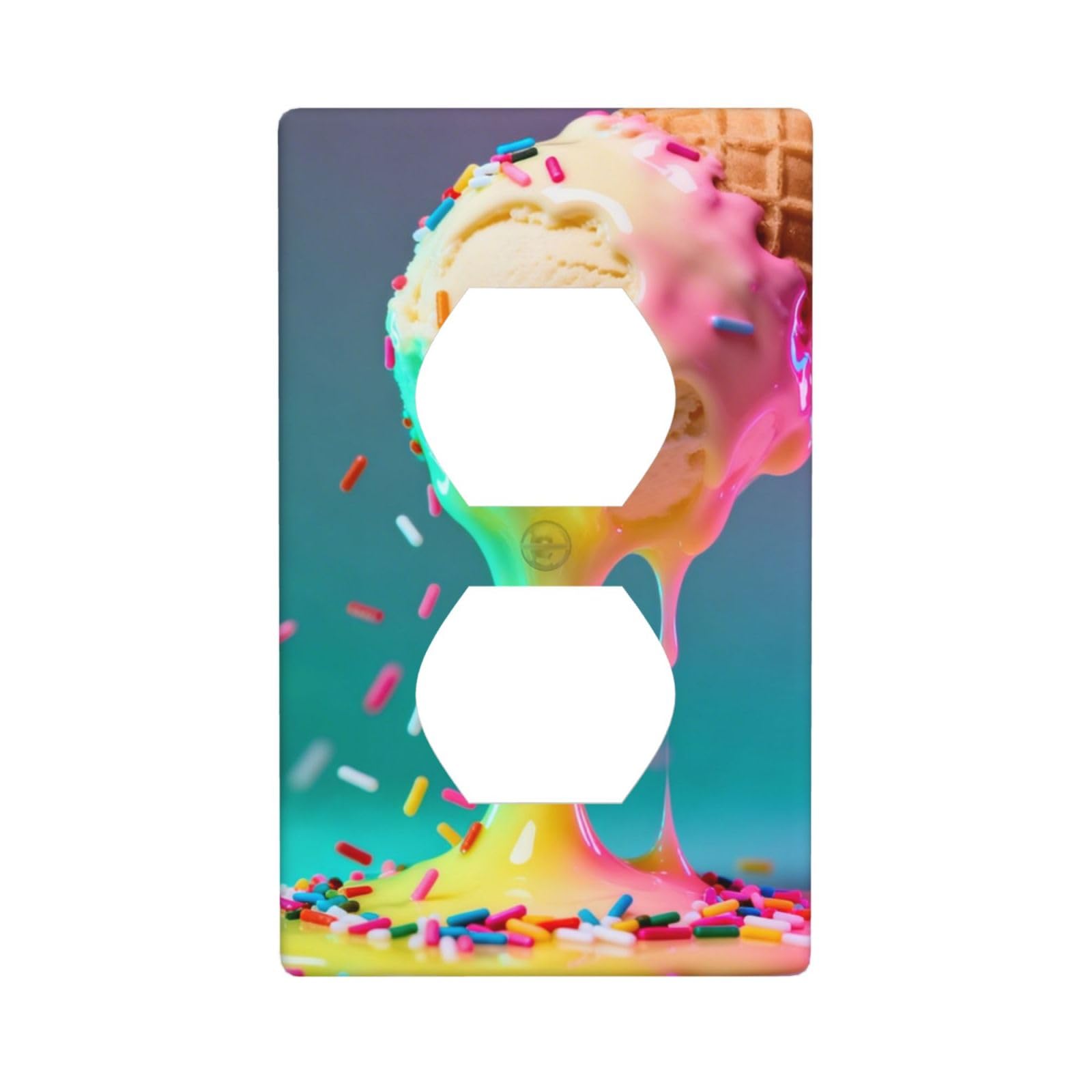 Giant Ice Cream Decorative Switch Plate Cover-Unbreakable Polycarbonate Wall Plate for Home Office, 1 Gang with Screws