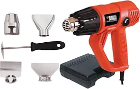 BLACK+DECKER Soprador Térmico 1800W, Ferramenta Ideal para Instalação de tubos de PVC, Acompanha Maleta e 5 Acessórios, Modelo HG2000K, 220V