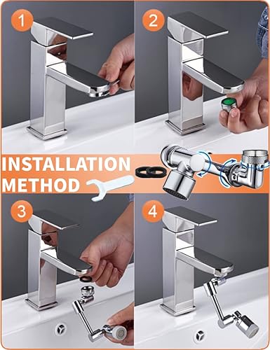 Miniatura 4 de Extensor de grifo 1080 grifo de filtro giratorio universal aireador de grifo grifo de extensión multifuncional giratorio grifos de burbuja filtro