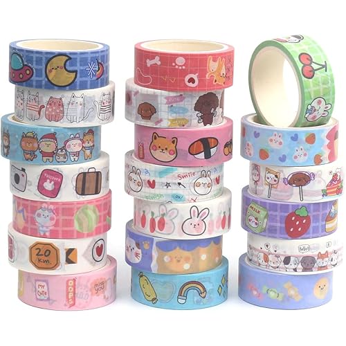FKEYTO Washi Tape Set,Great for Bullet Journal Supplies, Arts, Scrapbook, DIY Crafts, Planners (Animal 20 Rolls)