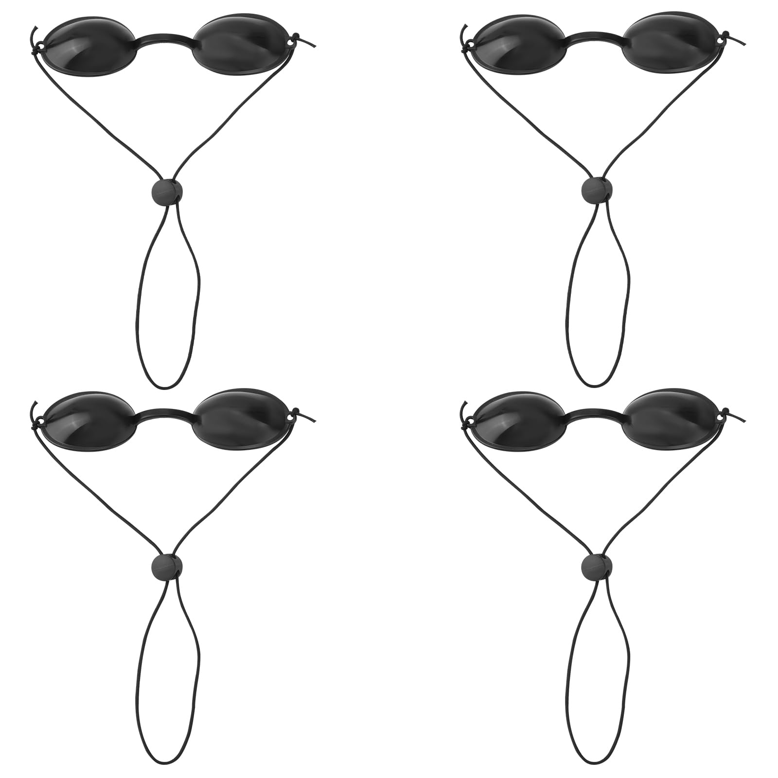 BOXOB 4 Pairs Tanning Goggles, Protective Glasses for Red Light Therapy Eye Protection Tanning Eye Protection Eyewear for Sunbed Sunbathing IPL LED Light (Black)