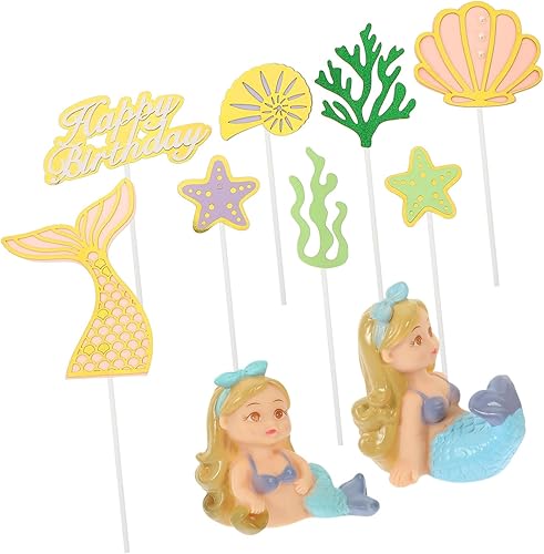 1 Set Ocean Mermaid Birthday Cake Insert Sea Decor Ocean Decor Mermaid Decorations Mermaid Cake Mermaid Tails Mariposas Decorativas Para Pared Party