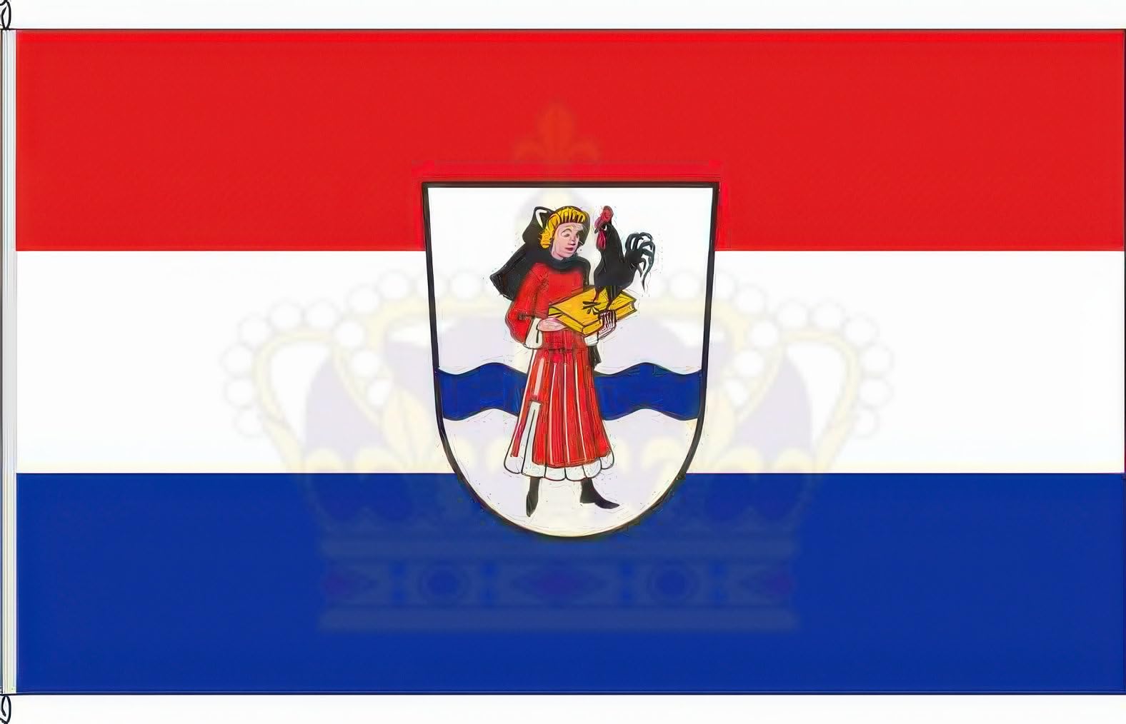 Zertifizierte Flagge Fahne Veitsbronn - FÜ 150 x 400cm - Bannerflagge mit Holzquerstab und Met.Karabinerhaken aus deutscher Flaggen-Manufaktur