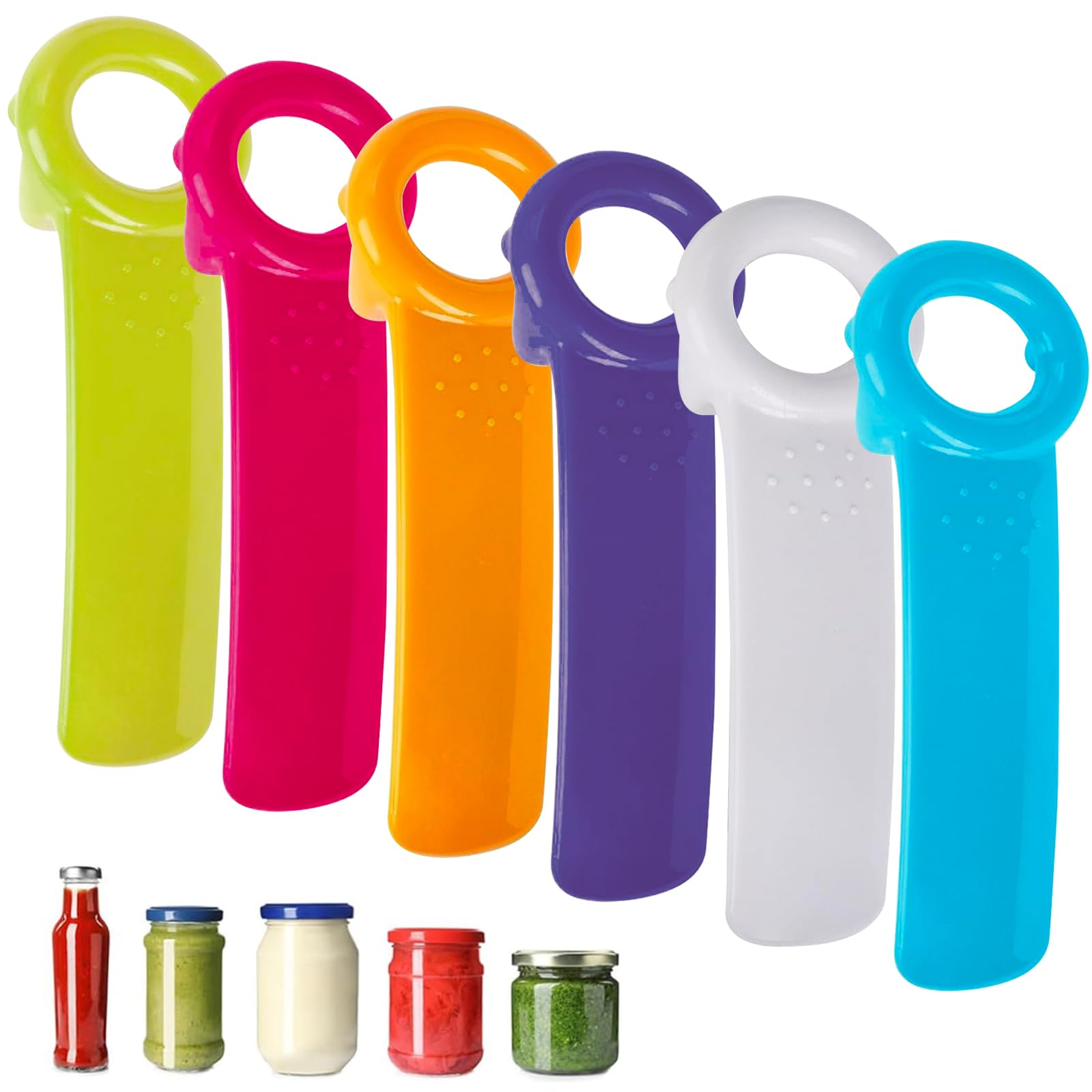 Deckelöffner aus Kunststoff,6PCS Glasöffner Glasdeckelöffner Flaschenöffner