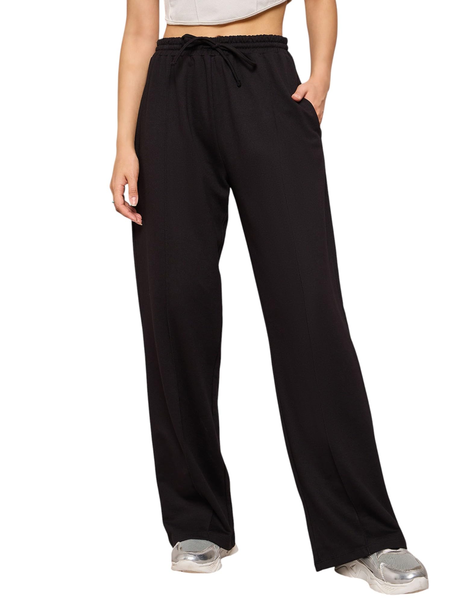 SASSAFRAS Black Terry Side Pockets Track Pants in black