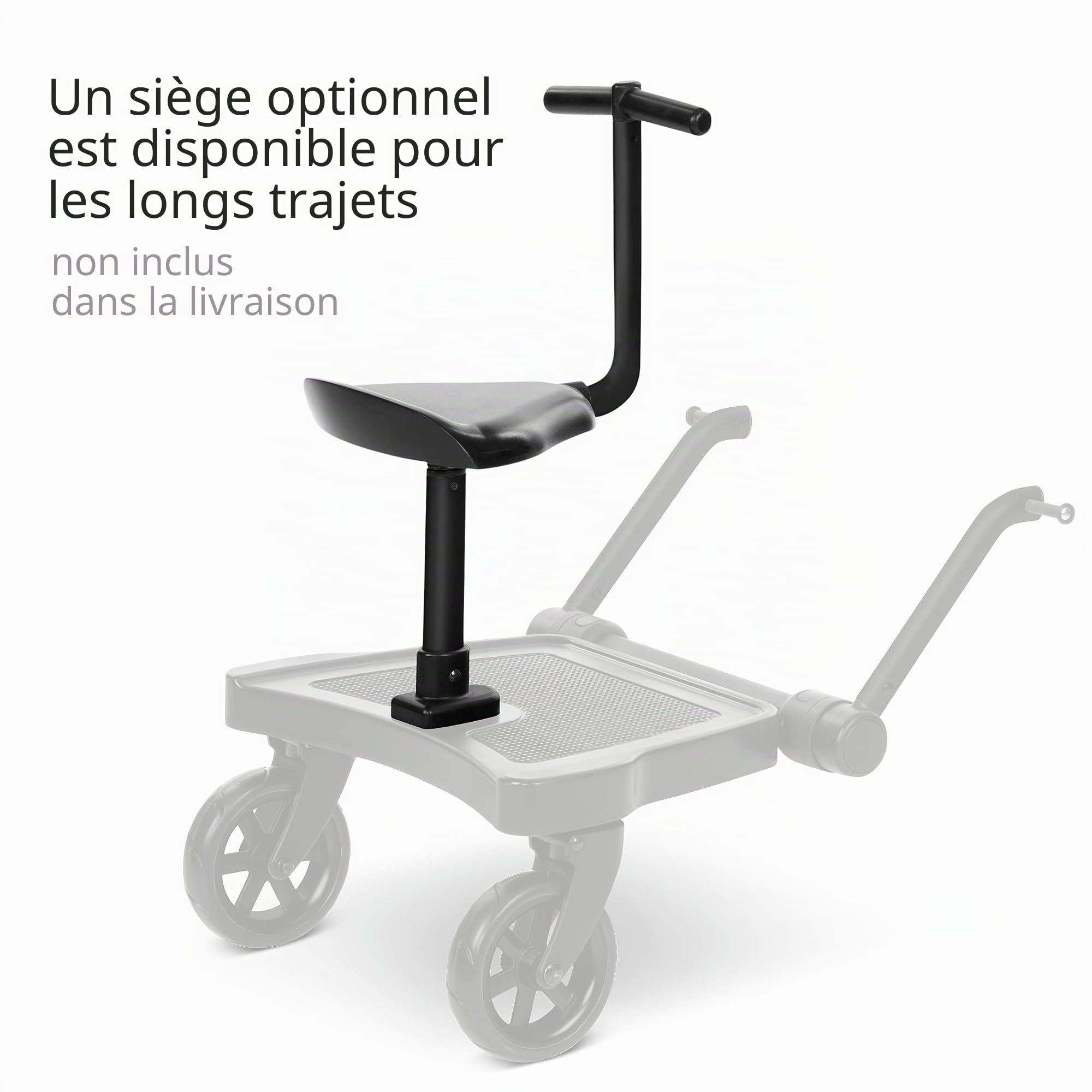 Planche Kiddie Ride On 2 ABC Design – pour Poussettes – Jusqu’à 20kg – Couleur : black