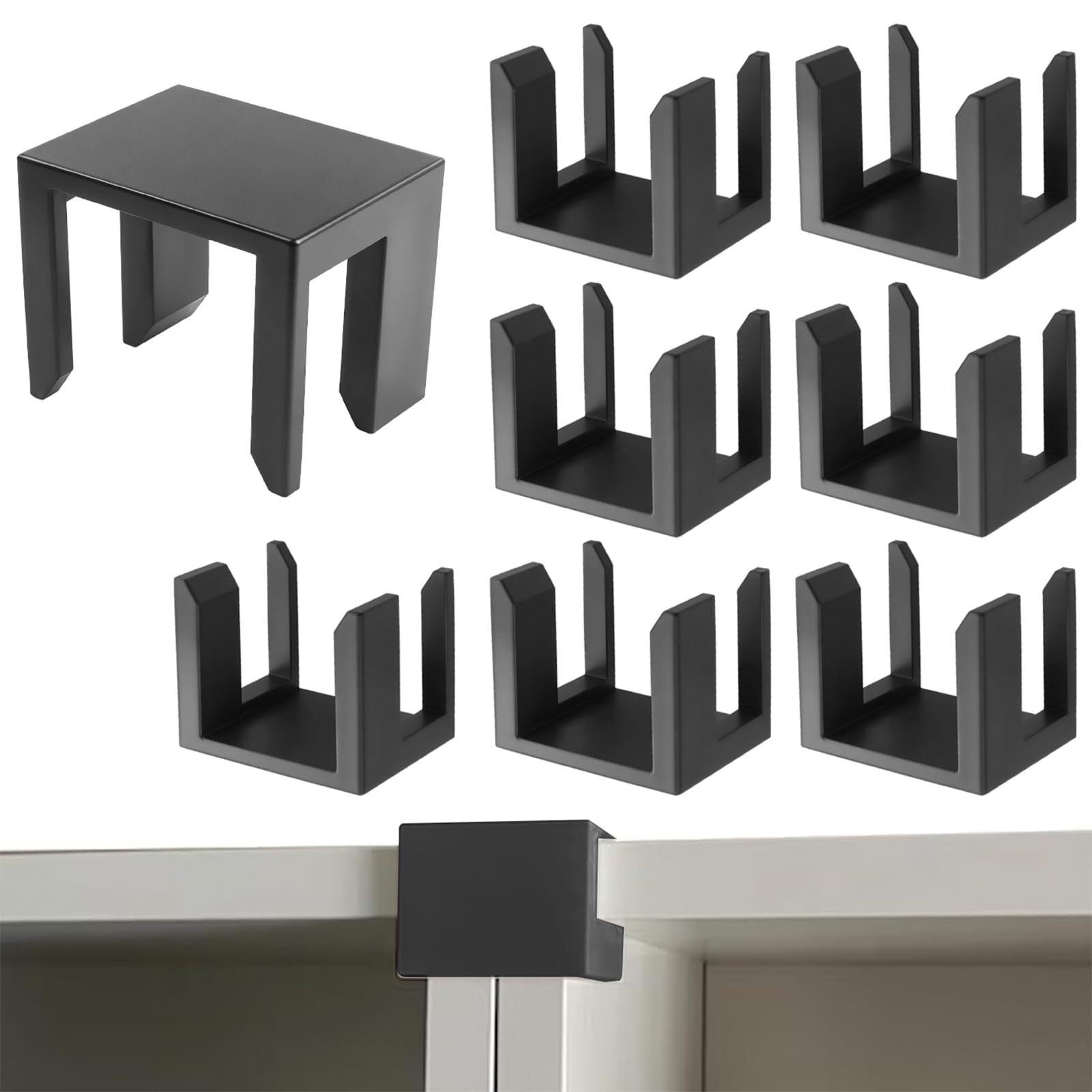 8 Pcs Black Bookcase Connector Compatible with IKEA Billy Bookshelf, for Keeping The Bookcase Tidy, Bookshelf Aligner Shelf Straightener, Bookshelves Top Aligner, Bookshelves Alignment Clip