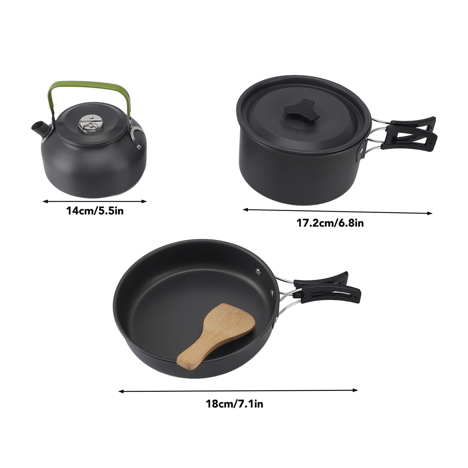 Set di Pentole e Padelle, Set di Pentole da Antiaderenti Elementi Essenziali per Cucinare per Barbecue da Picnic All'aperto con Zaino in Spalla
