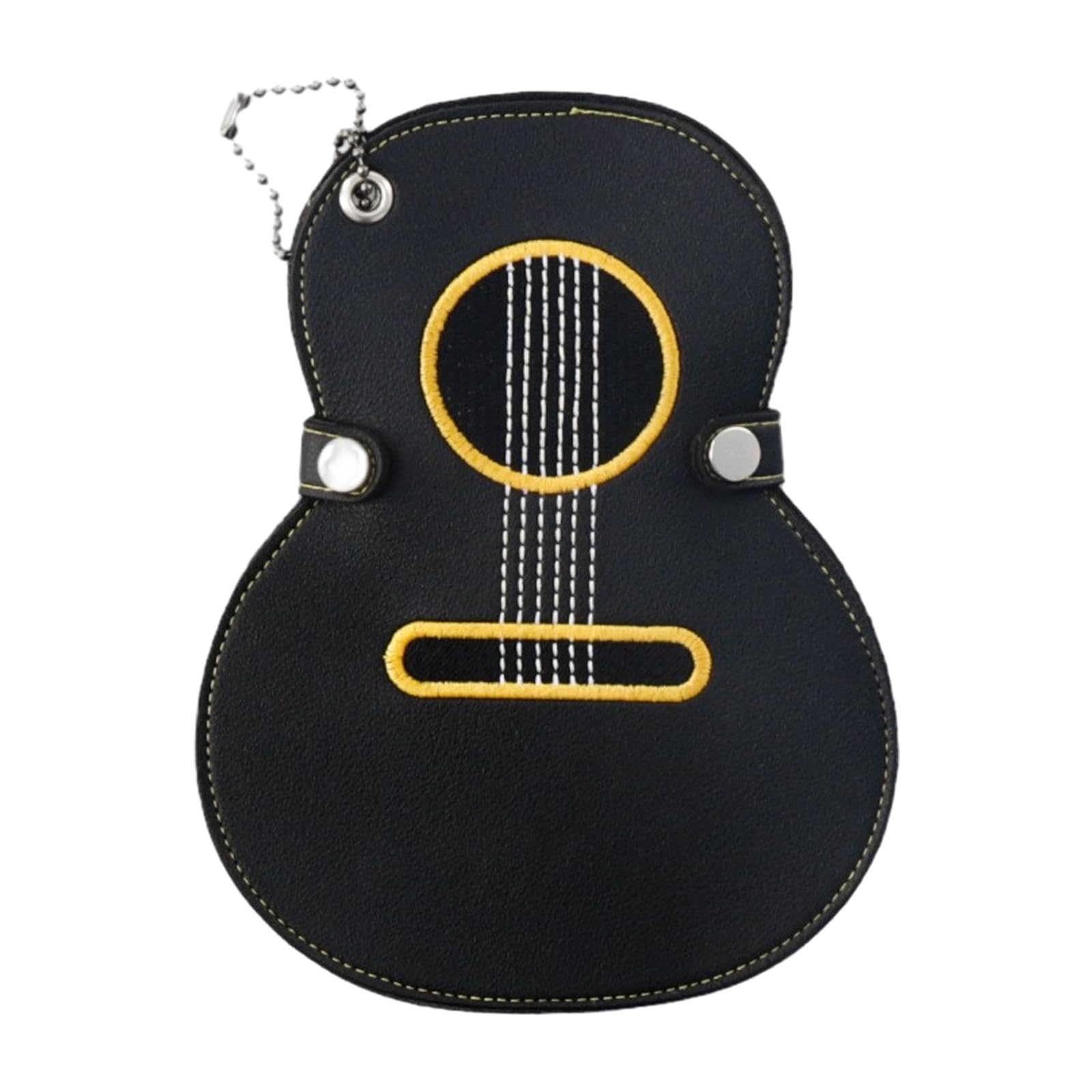 Guitar Pick Storage Sleeve With Embroidery PU Leather Plectrum Storage Container For Musicians And Instrument Collectors
