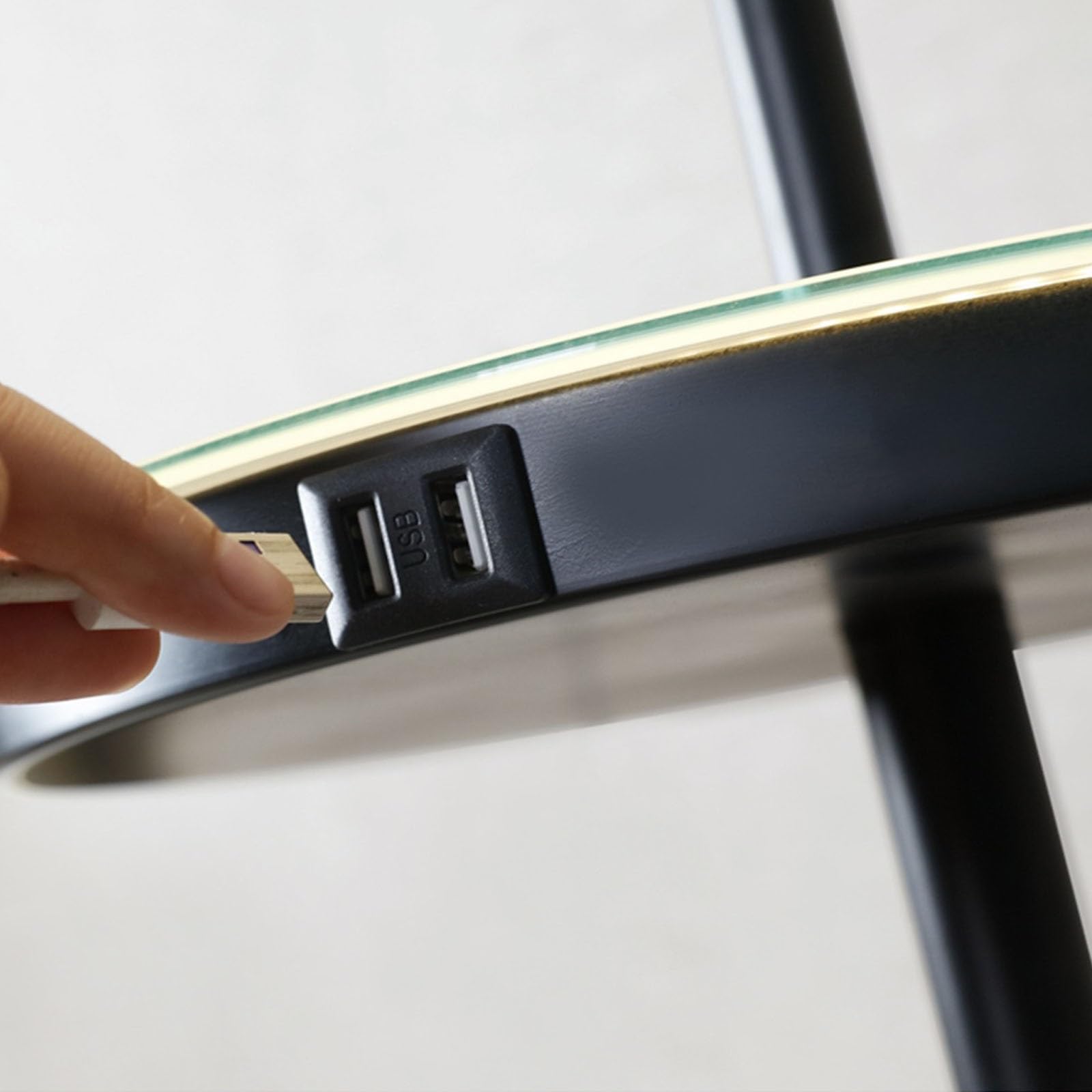 Camera da letto Lampada da terra moderna con tavolo, lampada lettura porta USB, for soggiorno for soggiorni, camere letto, ufficio Ufficio(Bianco)